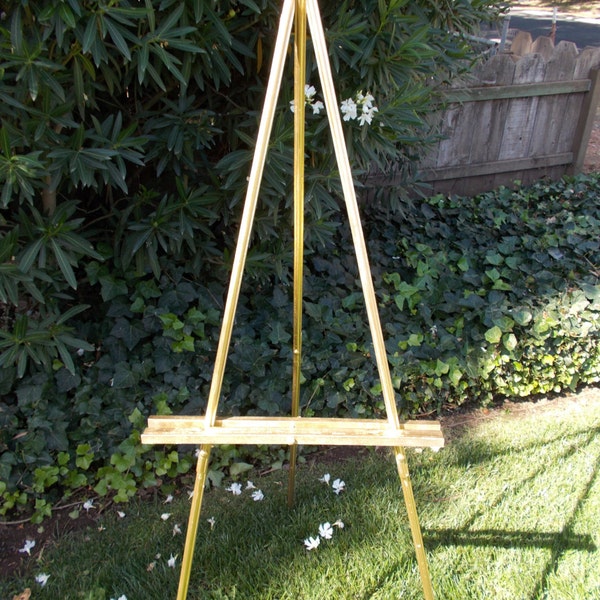 Gold Wedding Floor Easel Self Standing Spring, Summer, Fall or Winter Wedding Reception Decoration Additional Custom Colors Are Available