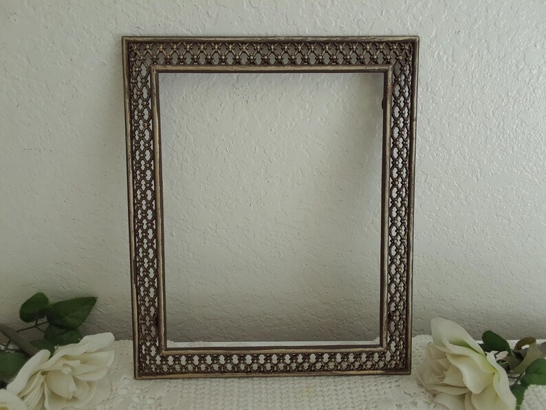 Vintage Gold Picture Frame 8 X 10 Photo Decoration Mid Century ...