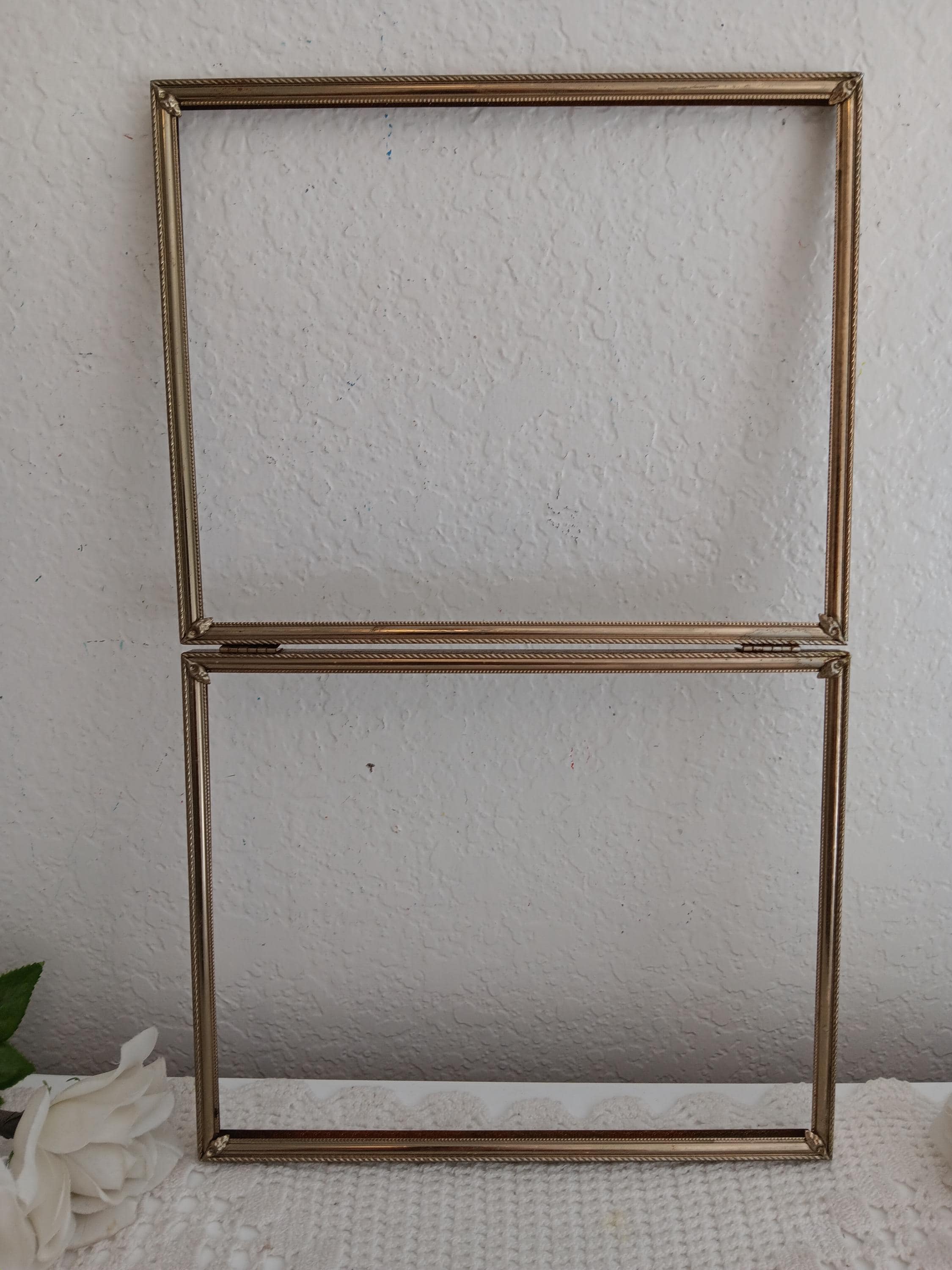 Vintage Ornate Hinged Gold Metal Picture Frame 2 - 8 X 10 Photo ...
