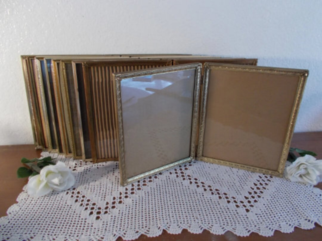 Vintage Ornate Hinged Gold Metal Picture Frame 2 - 8 X 10 Photo ...
