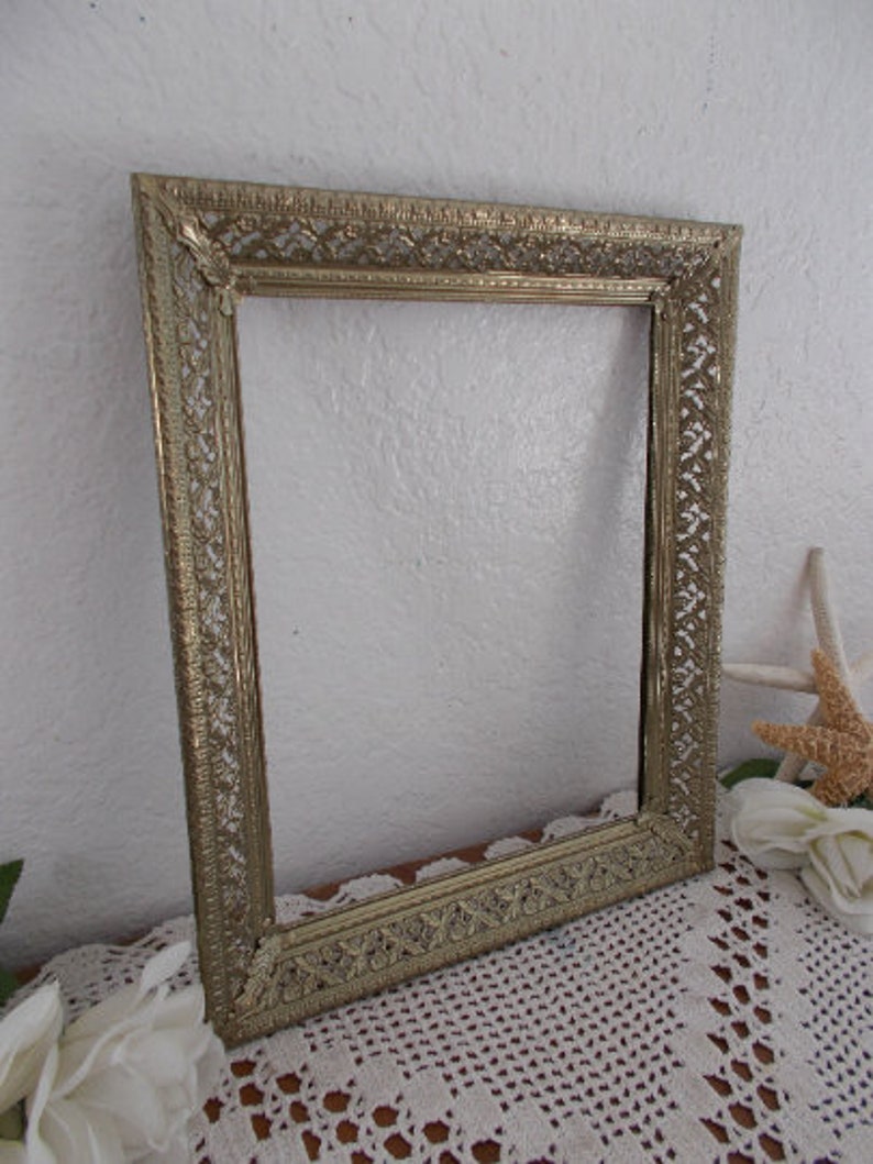 Vintage Ornate Gold Metal Picture Frame 8 X 10 Photo Decoration Floral ...