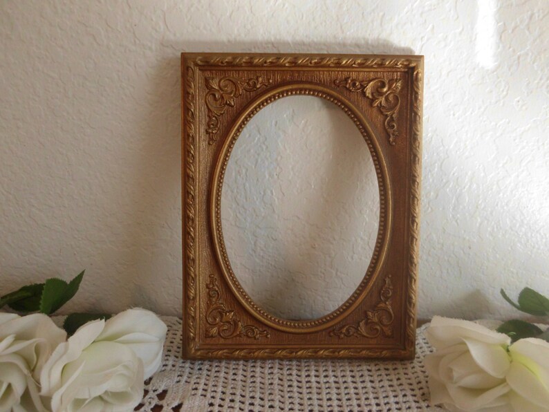 Vintage Ornate 5 x 7 Oval Picture Frame Syroco Photo Decoration Country Farmhouse Western Home Decor Rustic Wedding Decoration Gift Her Him