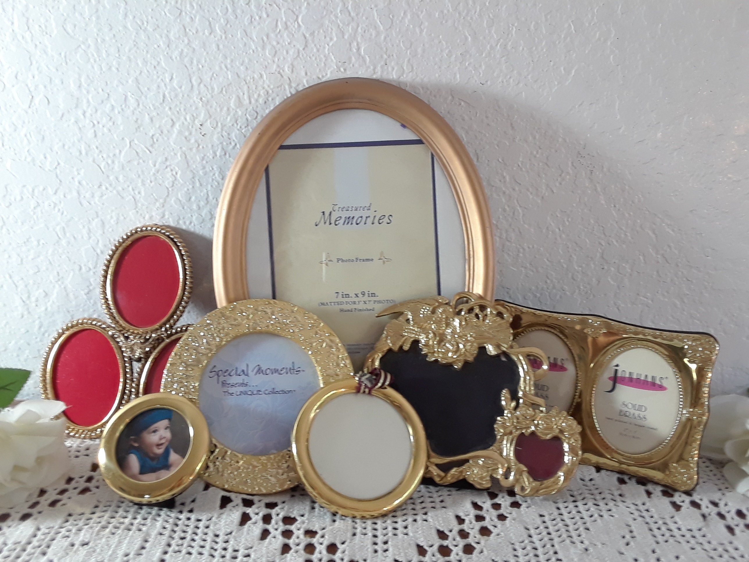 Vintage Gold Picture Frame Set Instant Photo Gallery Collection Paris ...