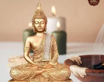 Meditierende Buddha Statue für Wohnkultur | Harz Buddha Idol Prunkstück für Wohnzimmer, Büro & Meditations Raum