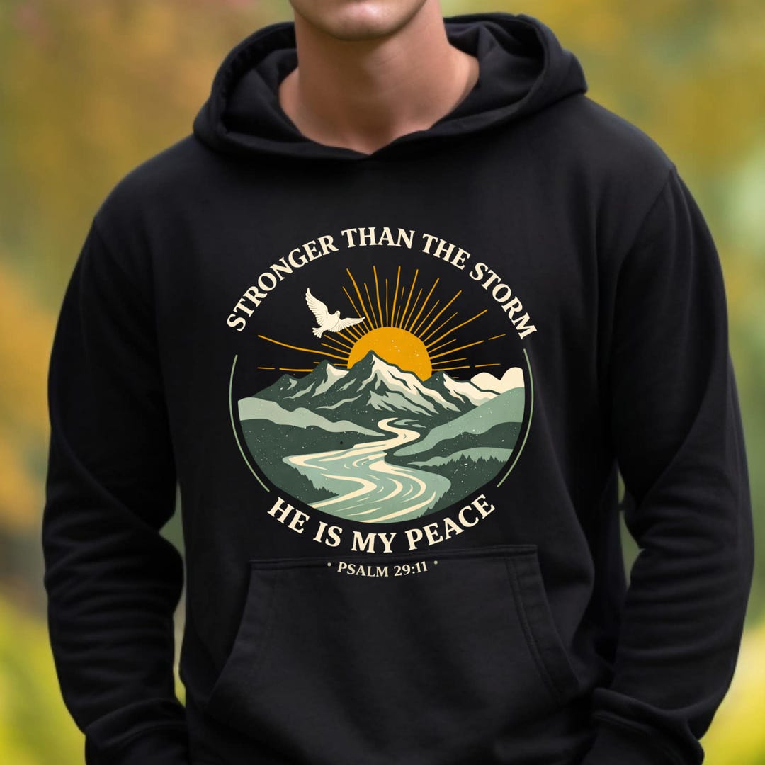 Stronger Than the Storm Shirt, He is My Peace Tee, Christian Bible ...