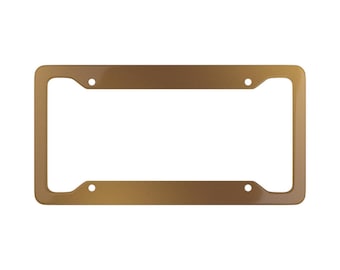 Marco de matrícula de metal dorado personalizado / Accesorio ligero de aluminio para coche