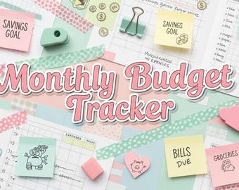 Månadsbudgetplanerare | Redigerbar utgiftsspårningsmall | Kalkylblad Budget Finansiell Google Sheet