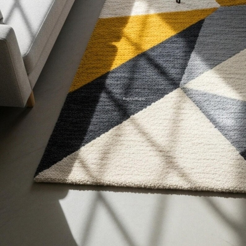 Geometric Rug Display Modern Prism Geometry Rug – Hand Tufted Contemporary Area Rug - Etsy