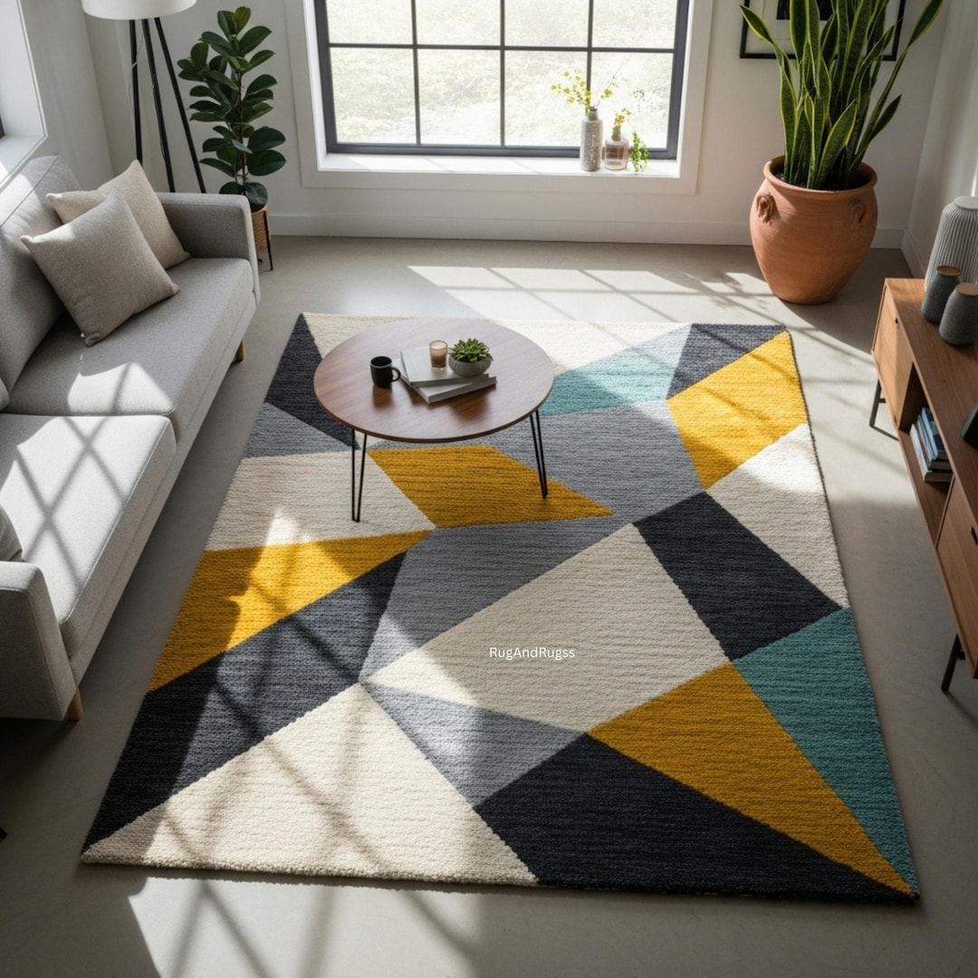 Modern Prism Geometry Rug – Hand Tufted Contemporary Area Rug - Etsy
