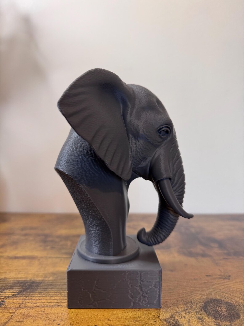 3D Printed Elephant Statue-Home Decor-Cosplay-detailed design image 6