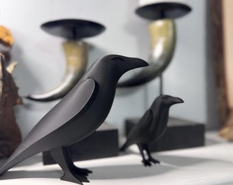 Crow/Raven Figurine- Minimalist design- Home Decor- 3D printed