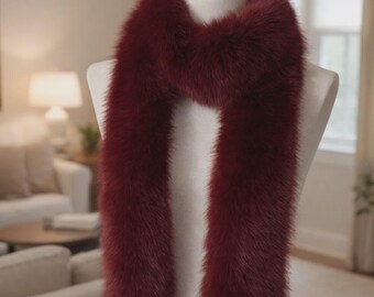 Faux Fur Scarf Vintage 90s Preston & York Vegan Winter Scarf  display picture 2