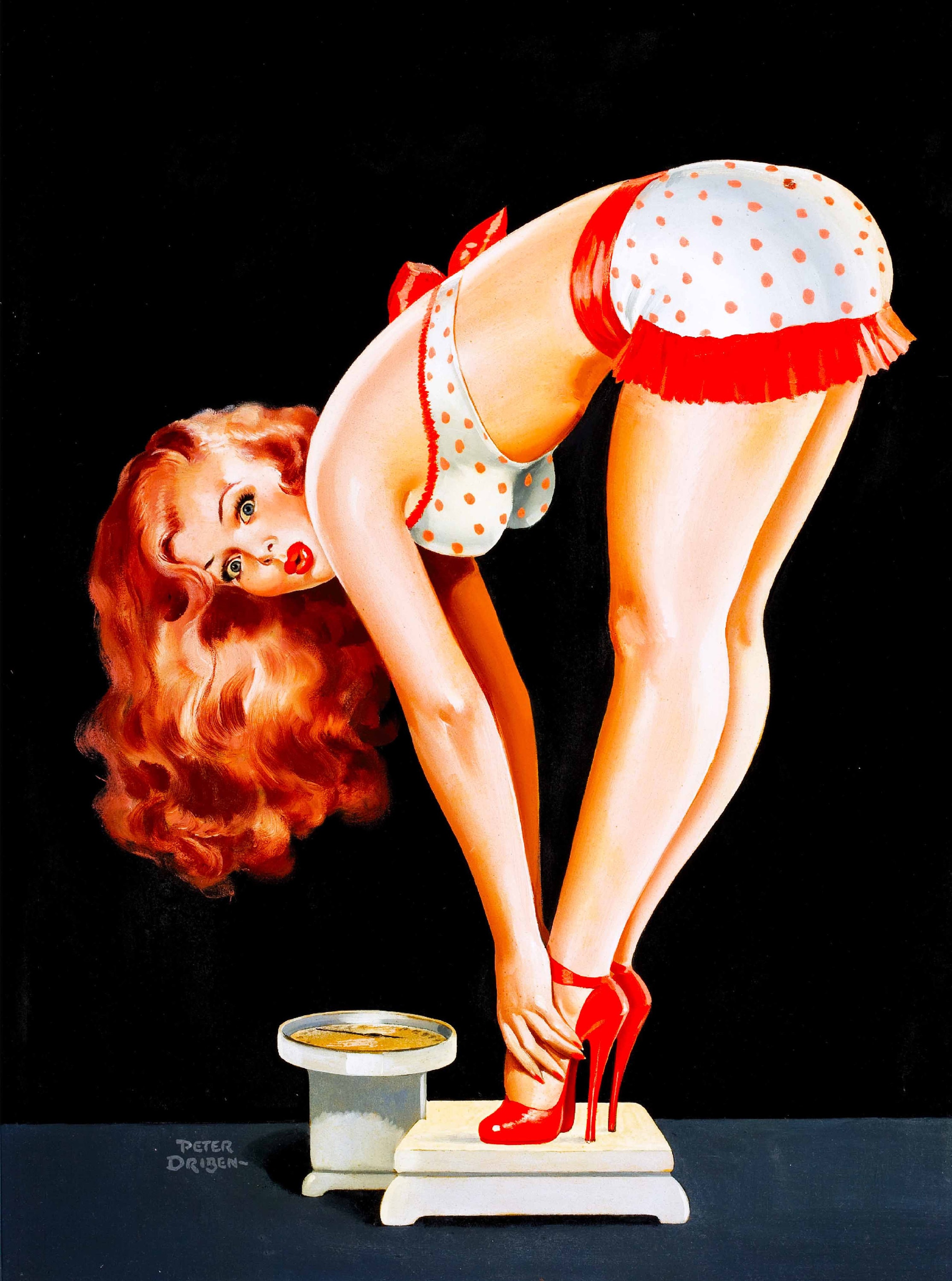 1940s Pin-up Girl Scaling Down Picture Poster Print Vintage - Etsy