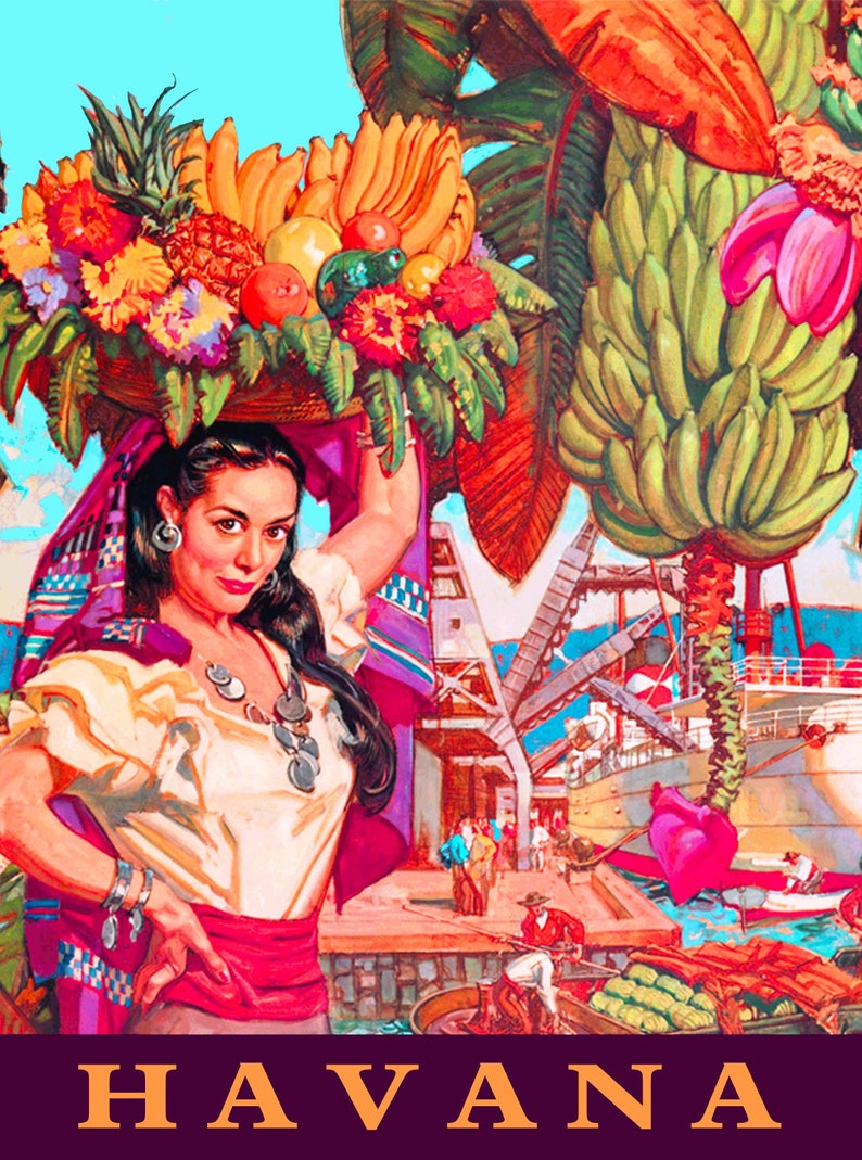 La Havane Cuba Caraïbes voyage Vintage publicité Wall Art Etsy