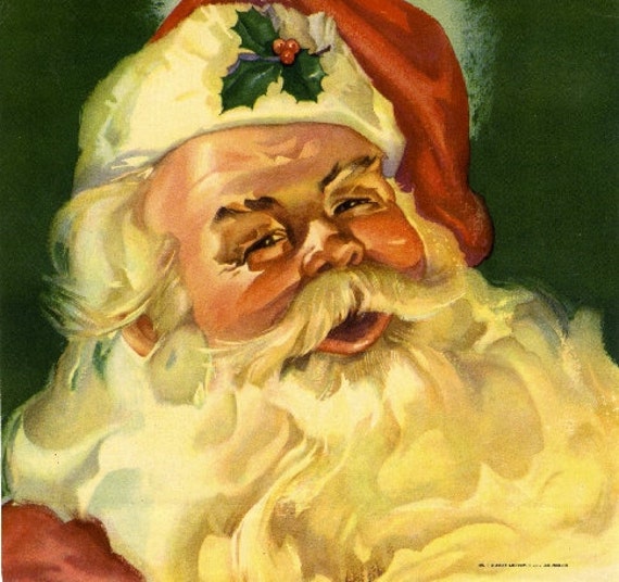 Claremont Kriss Kringle Santa Claus Christmas Orange Fruit Crate Label Art Print