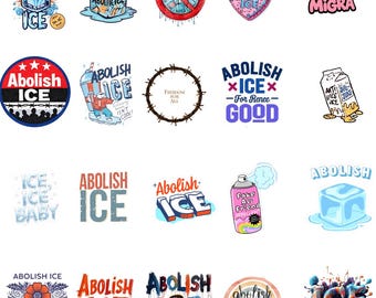 Pakiet PNG "Znieś ICE" | Grafiki z cytatami protestacyjnymi (pobranie cyfrowe)