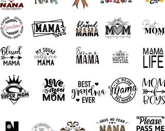 Mama Grandma Nana Heart Sleeve PNG Bundle | Custom Kids Names | Mother’s Day PNG