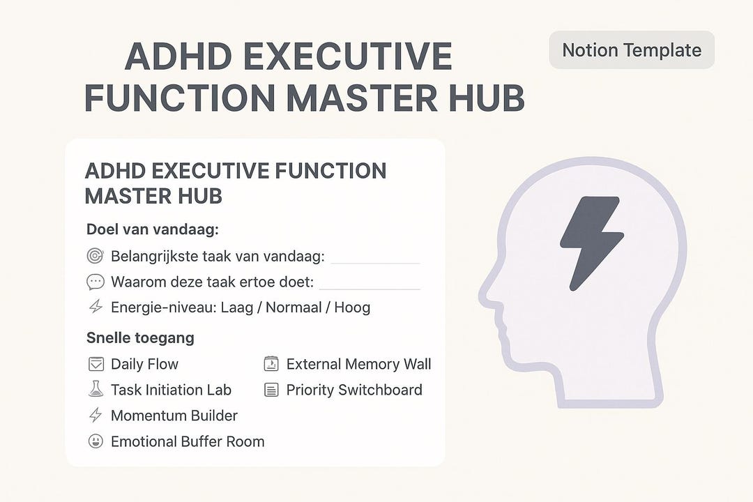 ADHD Executive Function Master Hub | Notion Template for Focus ...