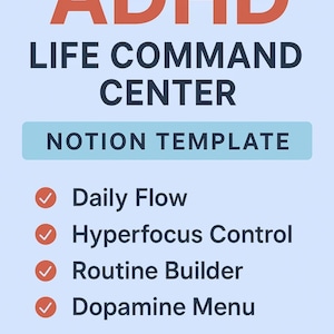 De ADHD Dagplanner | Rust In Je Hoofd Op 10min | Notion Template | Hyperfocus Manager | Routine Builder | Dopamine Menu | ADHD Dashboard