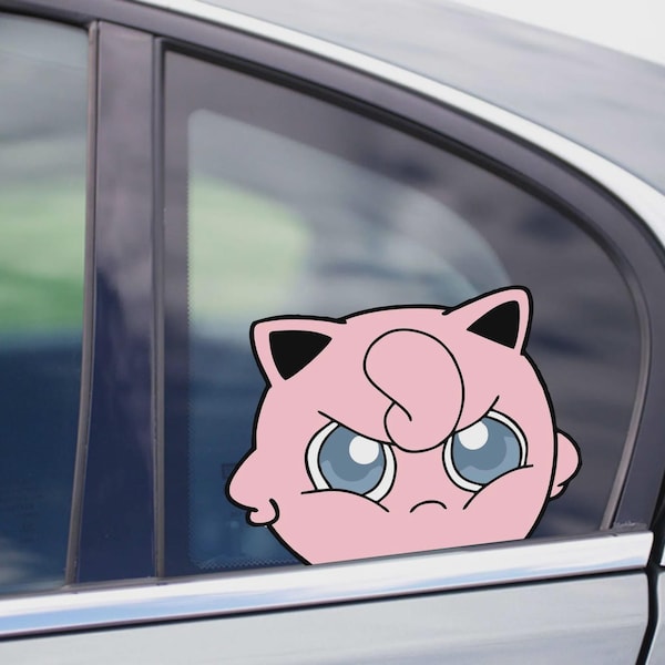 Naklejka winylowa na szybę samochodu Jigglypuff Peeking