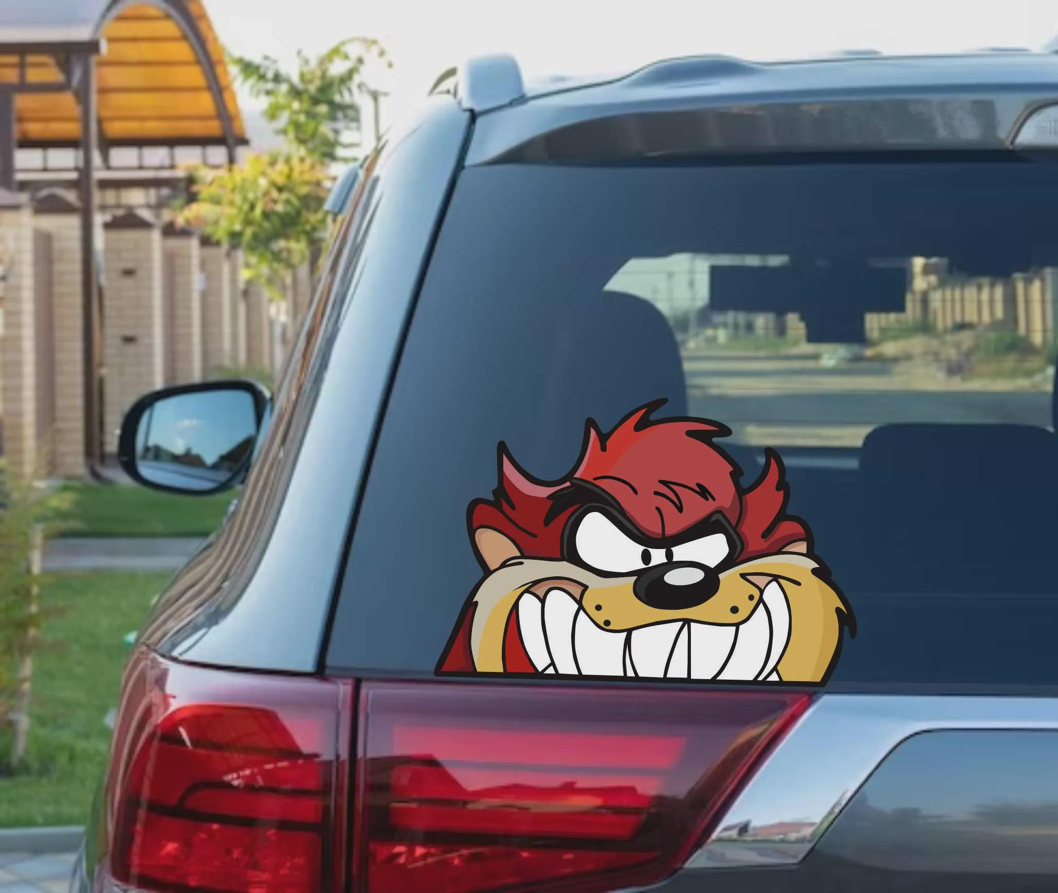 Tasmanian Devil Peeking Peek Peekabo Bumper Window Vinyl Decal