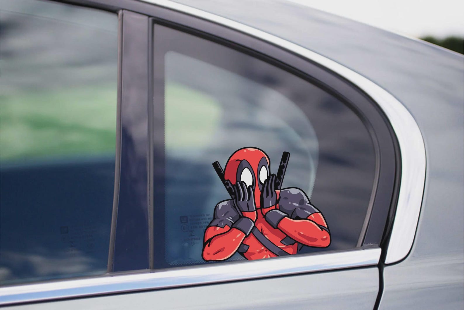 Deadpool Shocked Face Peeking Peekabo Peekers Bumper Window Decal Movie ...
