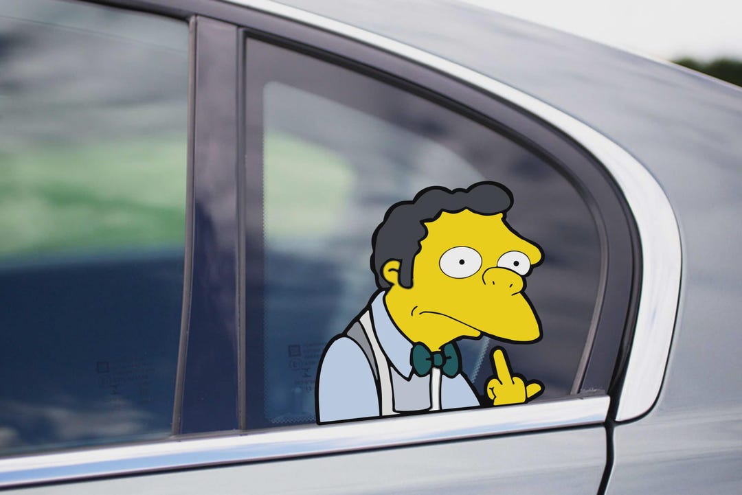 Simosons Ralph Window Moe Middle Finger Meme Peeking Peek Peekabo Peekers Bumper Window Vinyl ...