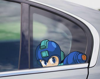 Megaman Rockman Peeking Peeker Peekaboo decal cartoon fighter sticker for cars trucks video game