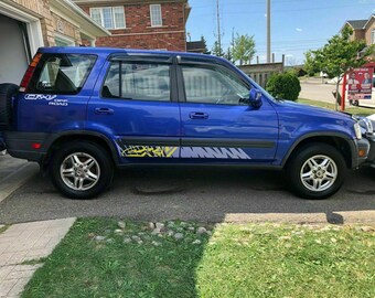 RD1 Squad SUV Silhouette Car Decal Sticker For Honda CRV 1st Gen - Oracal Vinyl Glossy 7.1x2.4 Inch