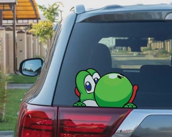 Yoshi Peeking Peek Peekabo Peekers Bumper Window Vinyl Decal Anime Kids Cartoon Video Game Stickers