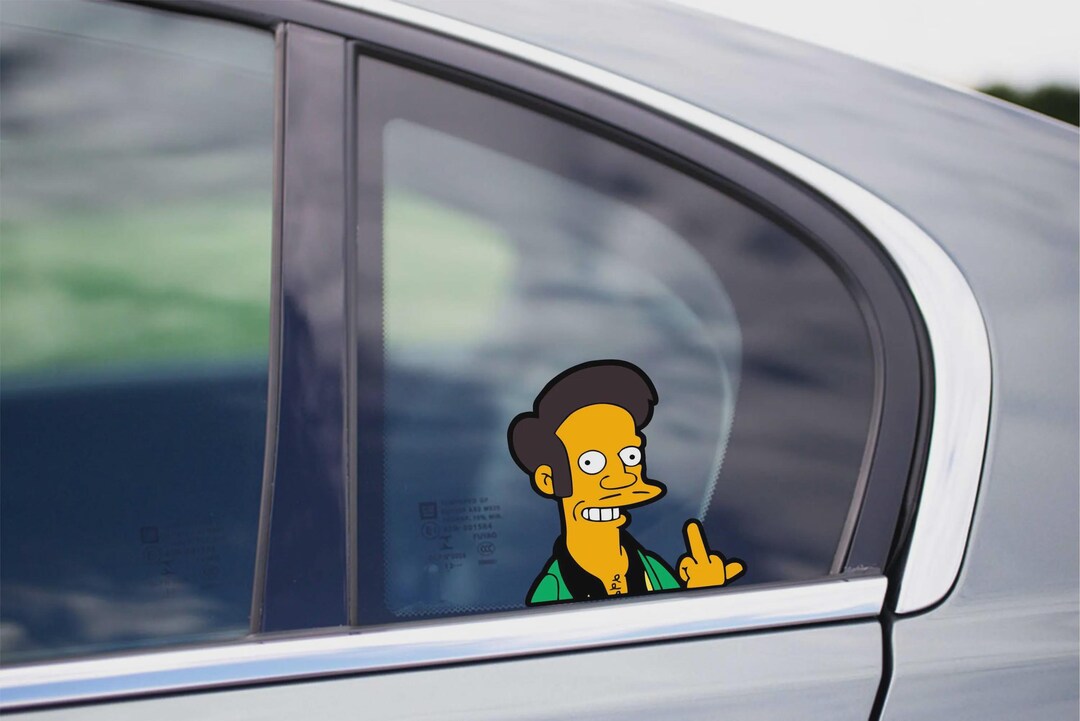 Apu Middle Finger Meme Peeking Peek Peekabo Peekers Bumper Window Vinyl ...