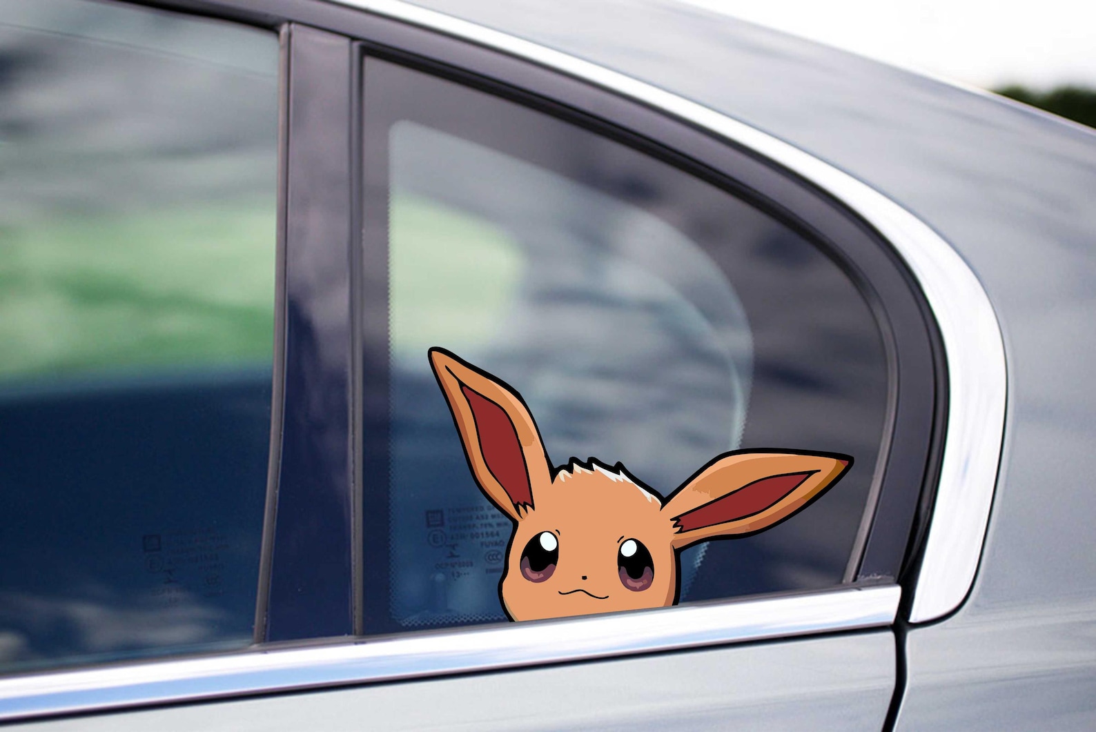 Eevee Peeking Car Window Decal - Anime Evolution Sticker - Etsy