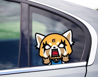 Aggre tsuko rock and roll peeker peeking decal cartoon character sticker for cars trucks anime movie funny cool drawing