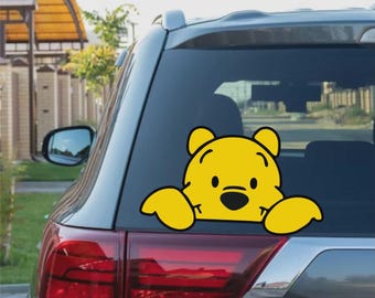 Winnie-the-pooh Peeking Peek Peekabo Peekers Bumper Window Vinyl Decal Disney Movie Cute Bear Stickers