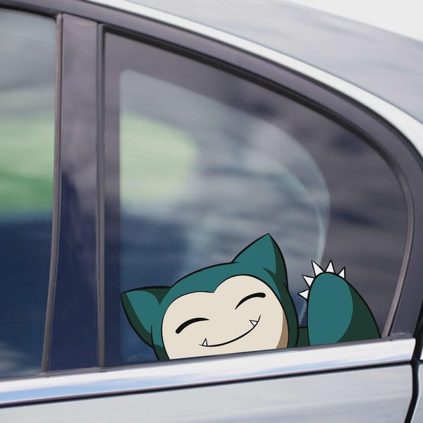 Snorlax machający podglądacz Peekabo Peekers naklejka winylowa na zderzak i okno anime dla dzieci z kreskówek legendarnych