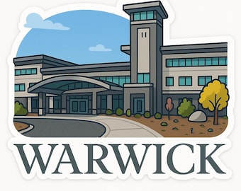 Pegatina de Warwick Bethel / Pegatina de vinilo de Warwick, NY / Calcomanía del edificio JW Bethel / Pegatina impermeable de 2x2