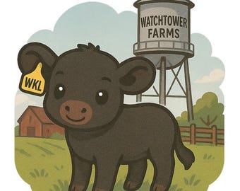 Pegatina de vaca de Watchtower Farms / Pegatina de vinilo de granja WKL / Pegatina de animal de granja adorable / Calcomanía de vinilo impermeable 2x2