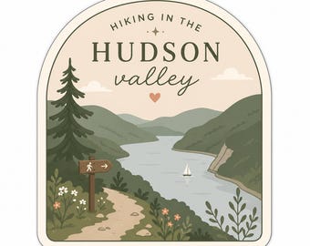 Hudson Valley Hiking Sticker | Minimalist Nature Vinyl Decal (2x2)