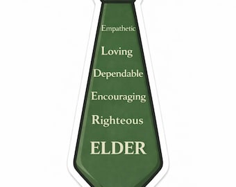 Pegatina de corbata para ancianos: regalo para ancianos cristianos, alentador, cariñoso, confiable, empático y justo. Vinilo troquelado.