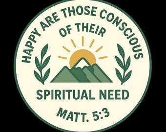 Pegatina con texto del año 2026 - Mateo 5:3 / 2x2