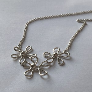 Delicate Spring, Floral, Handmade, Silver necklace