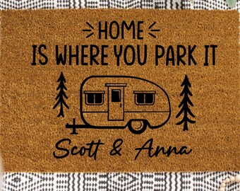 Custom Name Camper Doormat, Personalized Gift, Custom Camping Doormat, Custom RV Door Mat, Outdoor Mat, Entryway Decor, Housewarming Gift