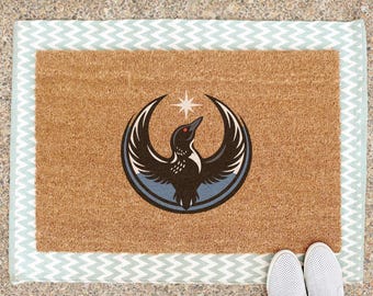 Minnesota Resistance Doormat, MN State Bird Loon Resistance Doormat Political Protest, Minnesota Loon Starbird