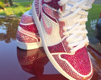 Mid Jordan 1s. Customized for all occasions! Wedding, anniversary, birthday, all events. Hand painted!