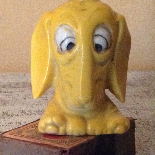 Randy Reserved.....Vintage Rare Yellow Figural German Elephant Porcelain Perfume Bottle Pot