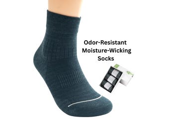 Odor-Resistant Socks for Sweaty Feet – Moisture-Wicking Work & Travel Dress Socks (3 Pack)