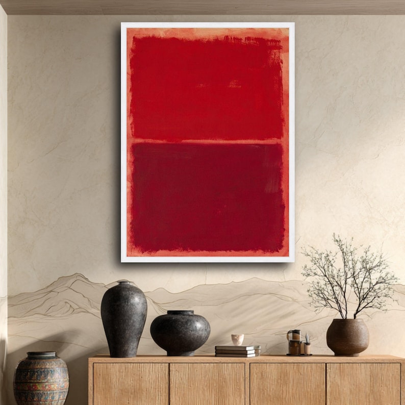 Blocks Mark Rothko Mark Rothko Abstract Red Blocks Canvas Wall Art, Mark Rothko Modern ...