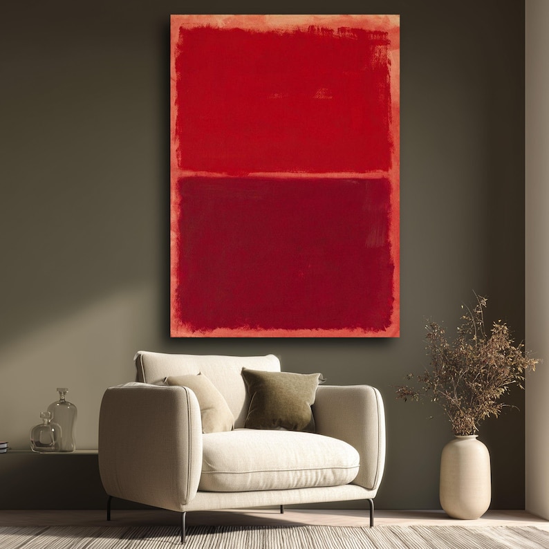 Blocks Mark Rothko Mark Rothko Abstract Red Blocks Canvas Wall Art, Mark Rothko Modern ...