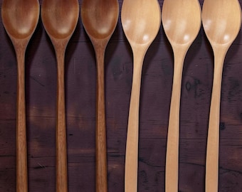 Juego de 6 cucharas de madera estilo coreano, cucharas de bambú para sopa, cucharas de madera natural para café y miel, juego de utensilios de cocina.