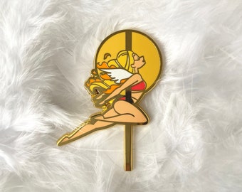 Icarus (Blonde) Pole Dancing Gold Enamel Pin